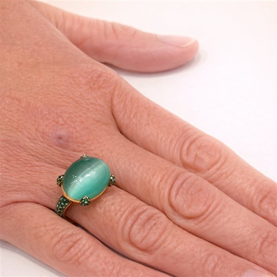 Anillo Lucos Mujer in Plata ES878 VERDE - ES878 VERDE